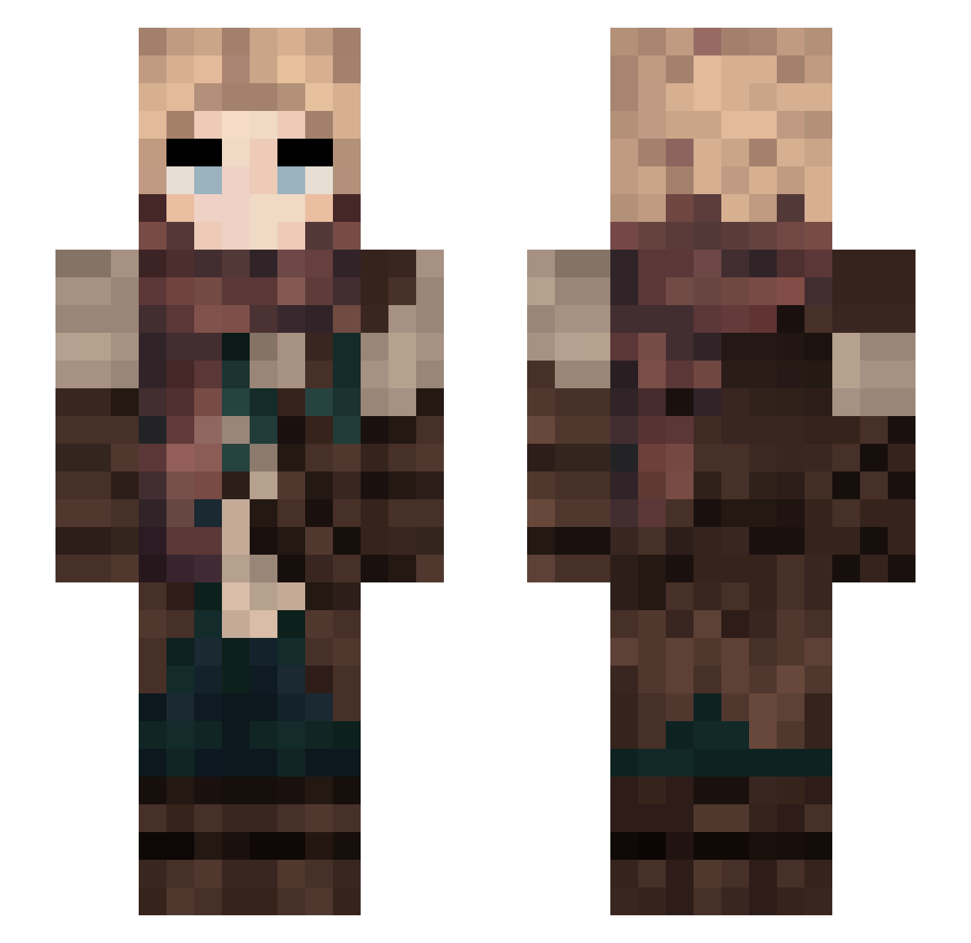 Thib_O25 Minecraft skin, front and back view