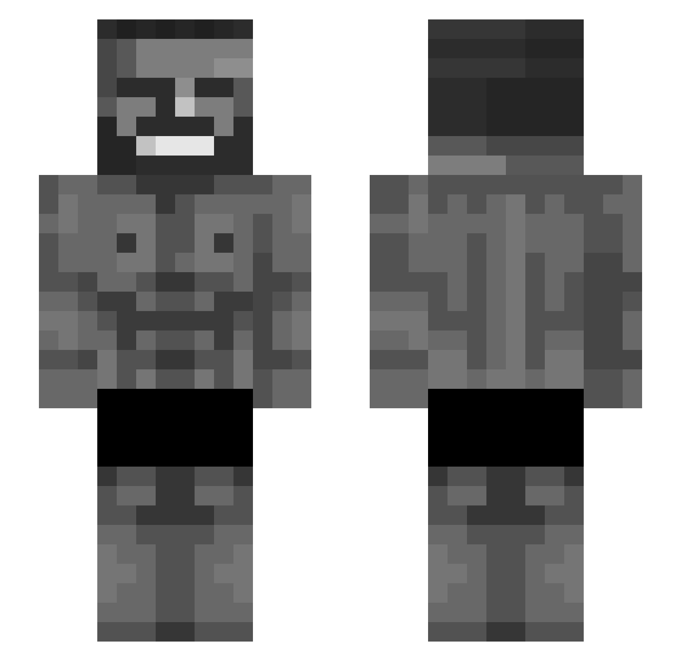 Kzxni Minecraft skin, front and back view