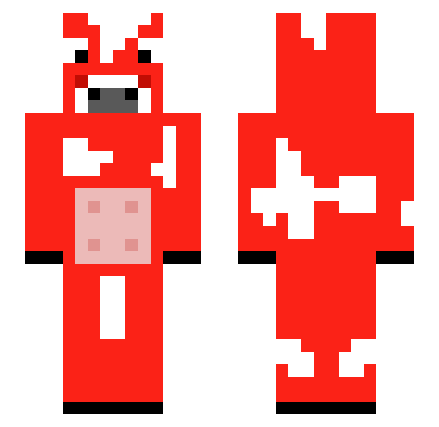 l0ck0s Minecraft skin, front and back view