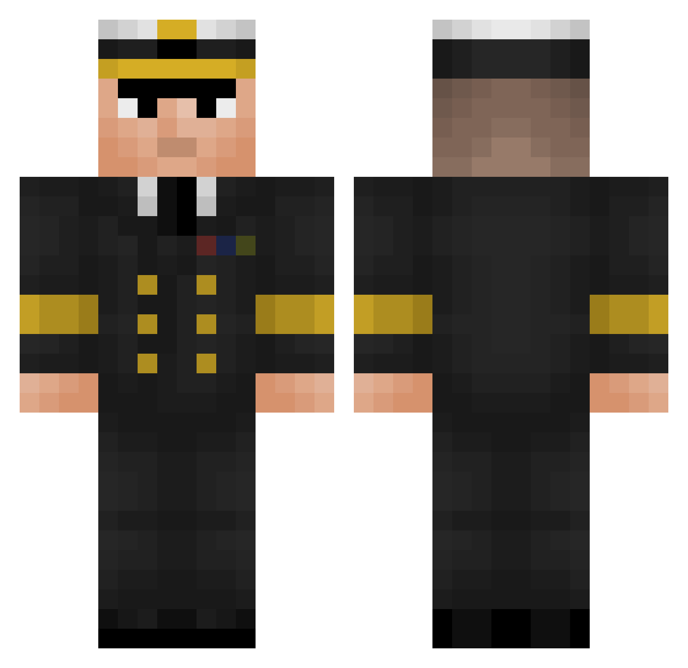 Thitherward Minecraft skin, front and back view