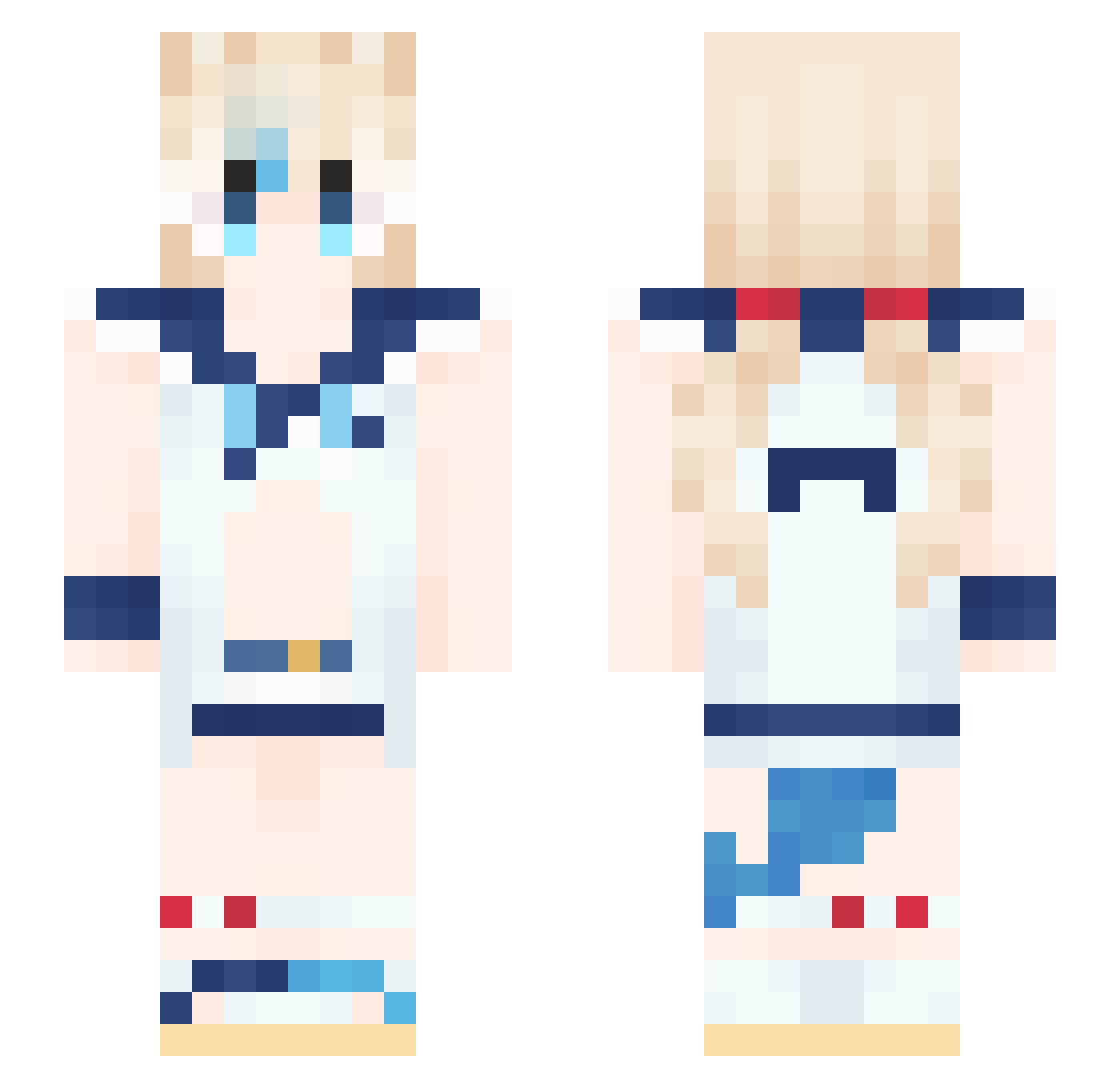 TARDISBoy12 Minecraft skin, front and back view