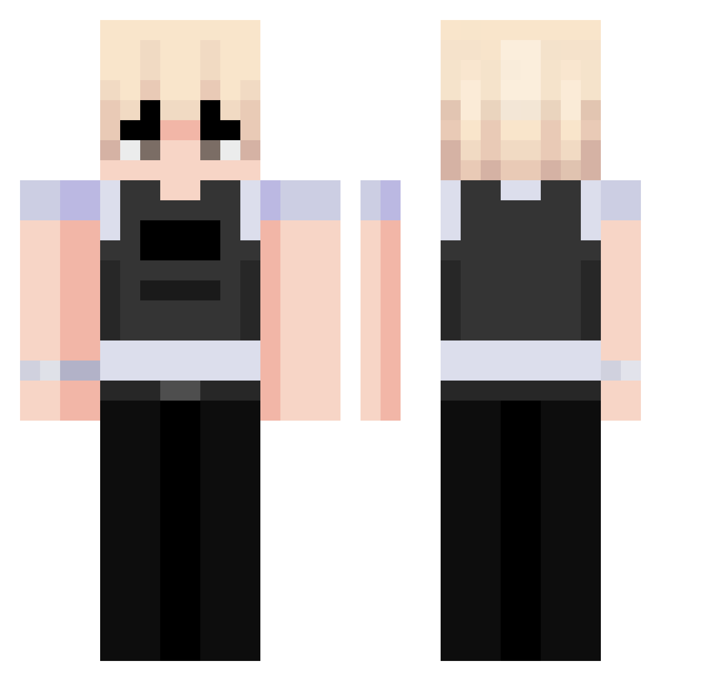 JLCatz Minecraft skin, front and back view