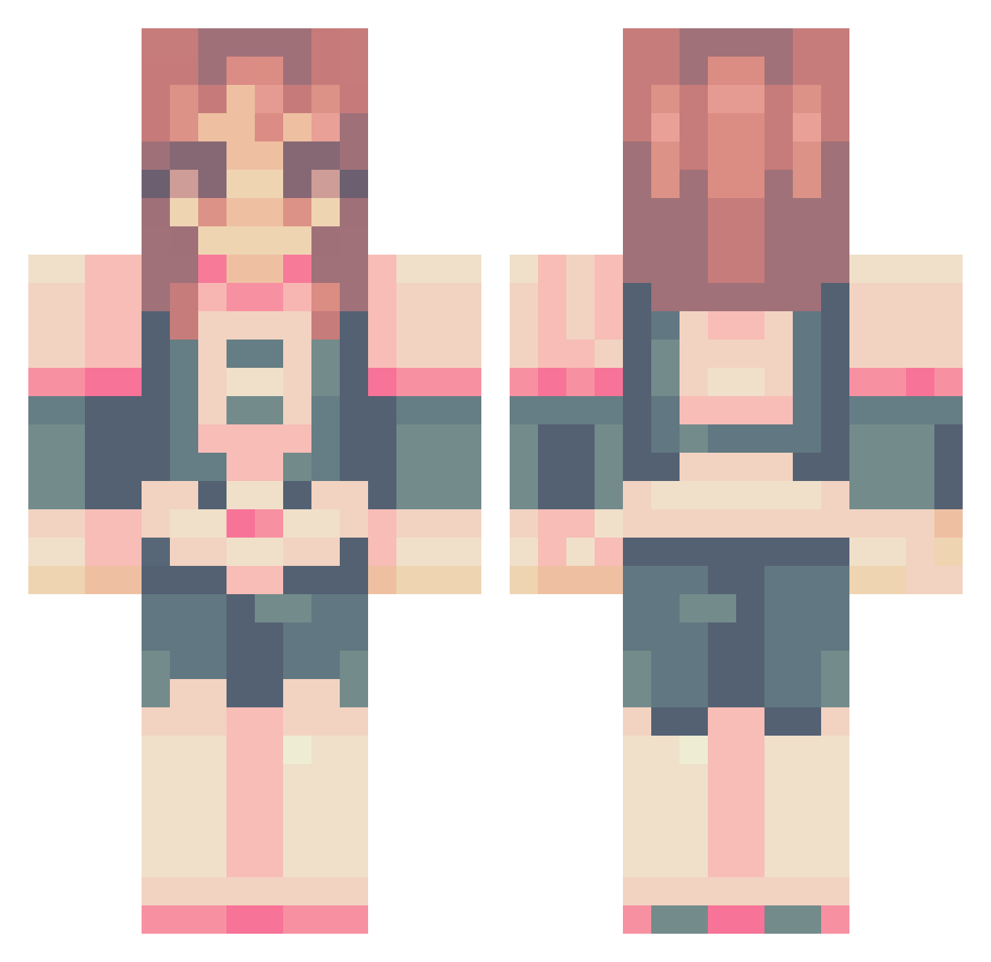 DinonuggetSenpai Minecraft skin, front and back view