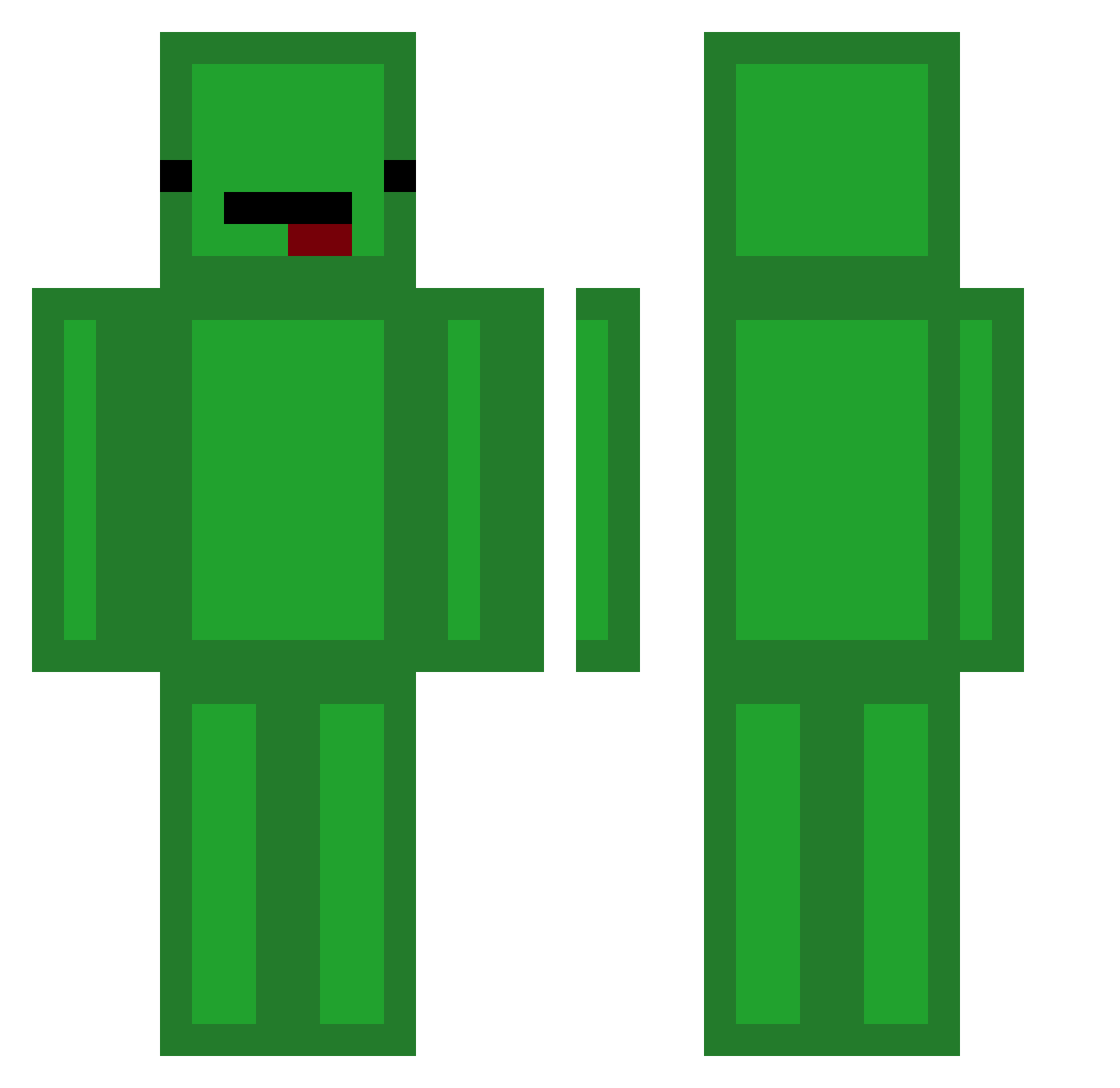 BMGCL Minecraft skin, front and back view