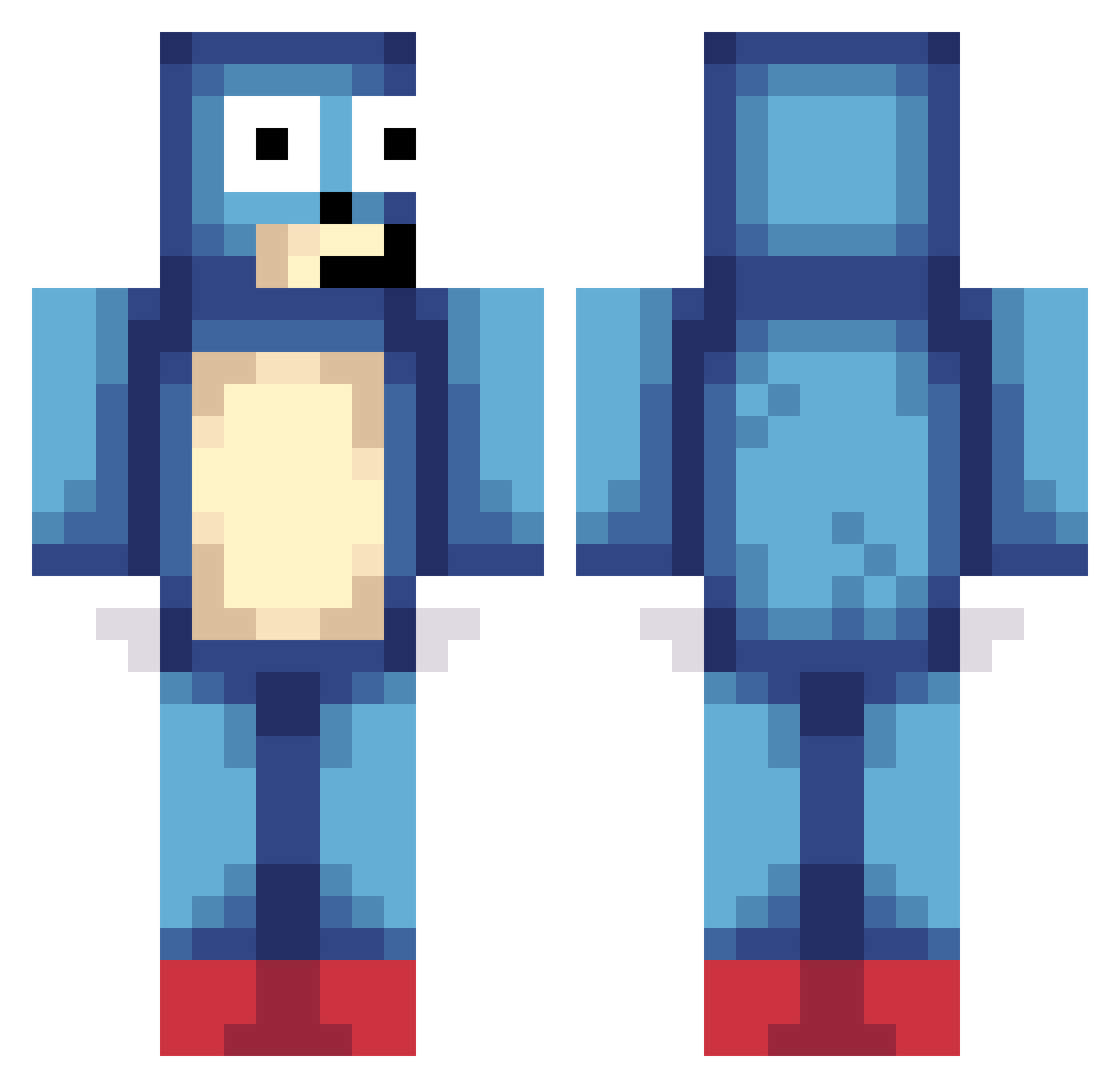 xLuis_Angelx Minecraft skin, front and back view