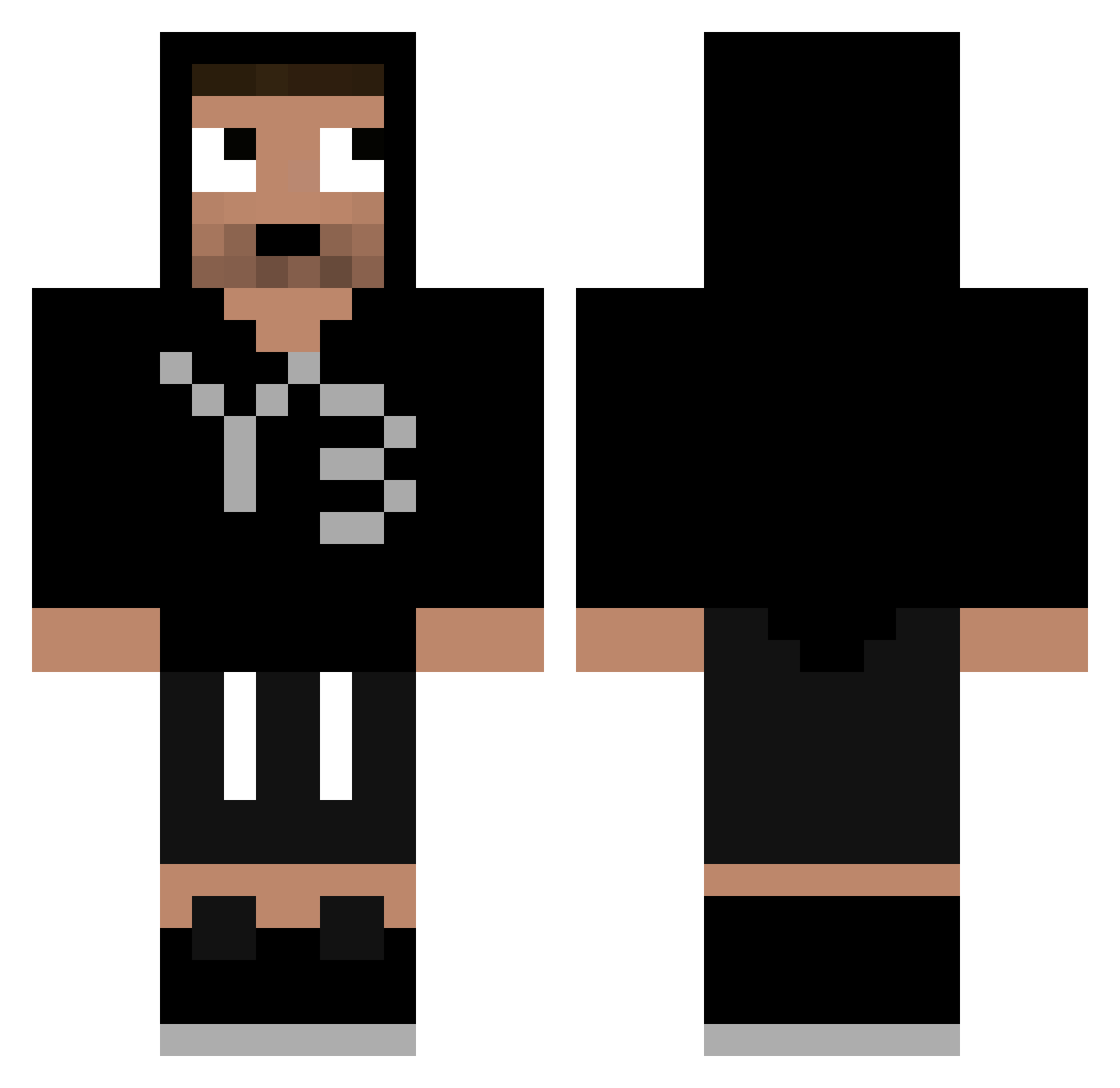 Vagueee Minecraft skin, front and back view