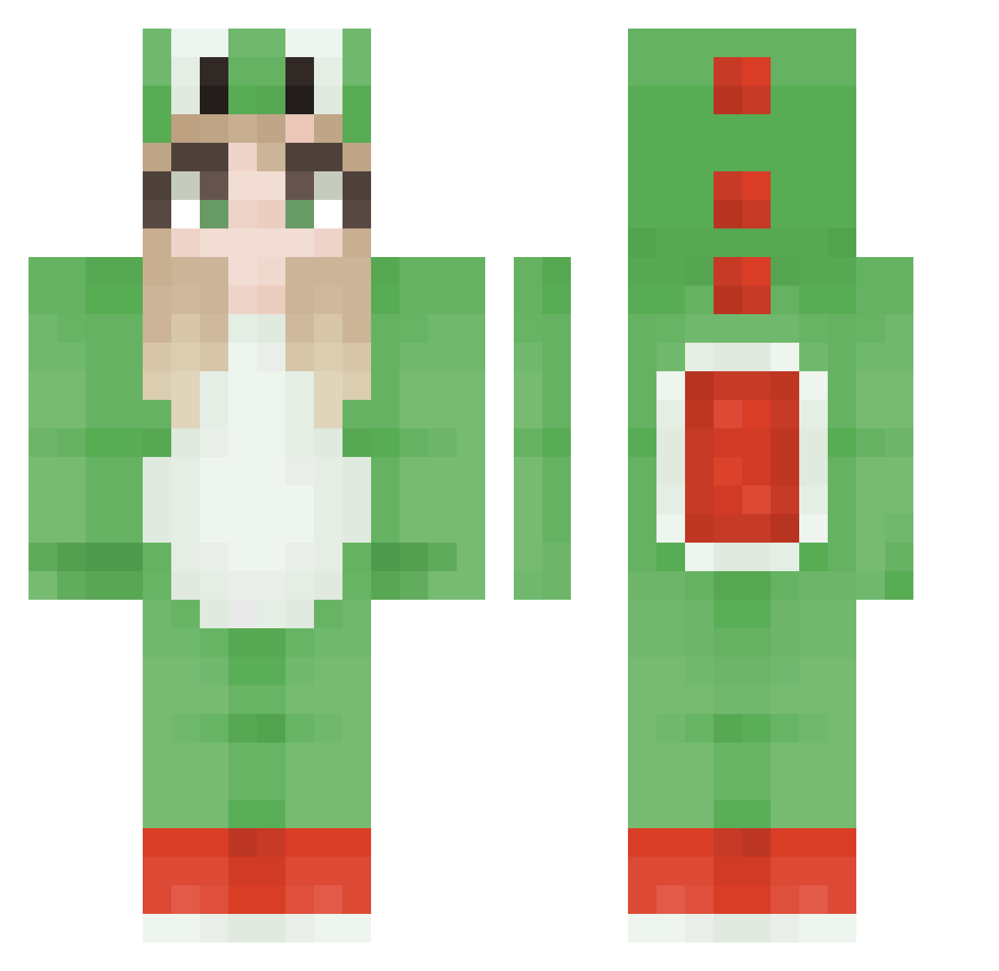 seggsydino69 Minecraft skin, front and back view