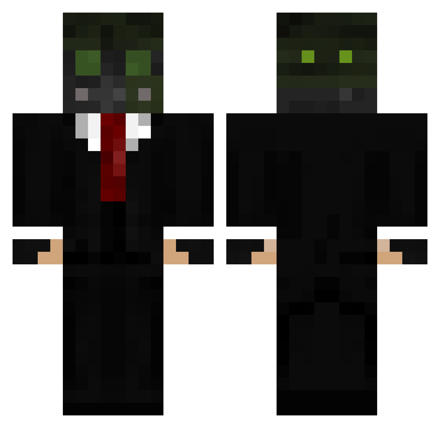 Modruth Minecraft skin, front and back view