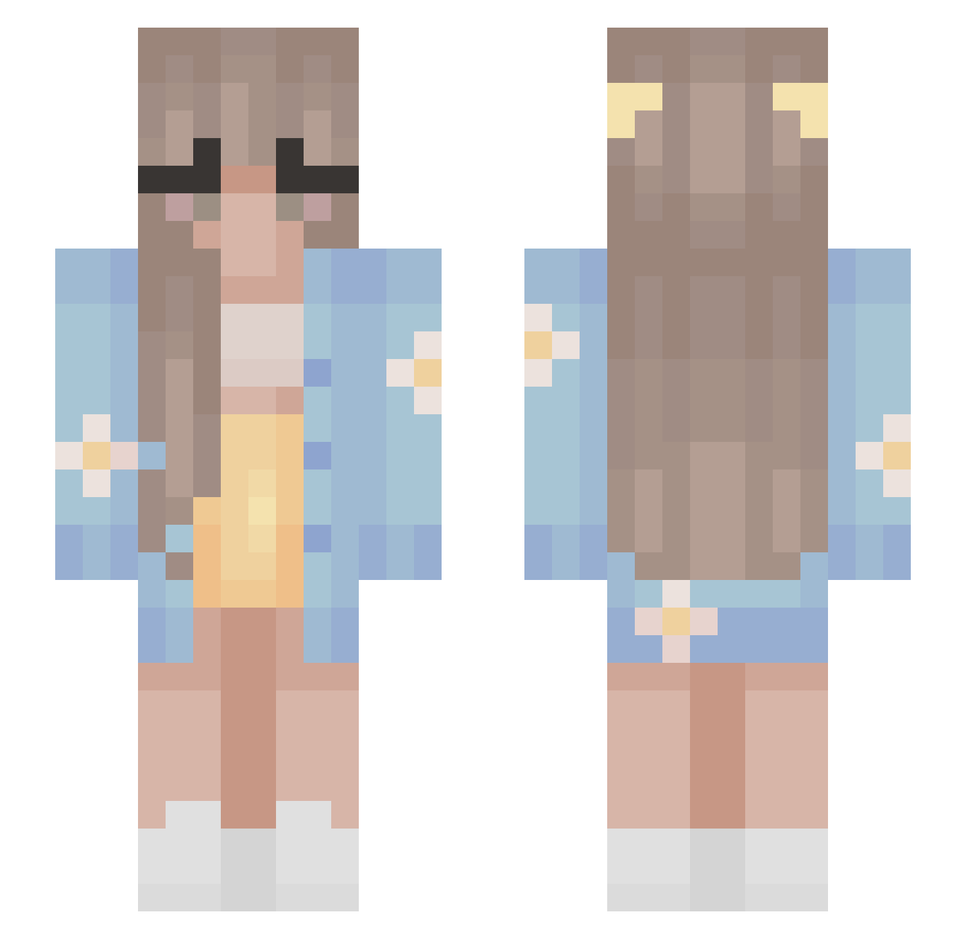 lovvia Minecraft skin, front and back view