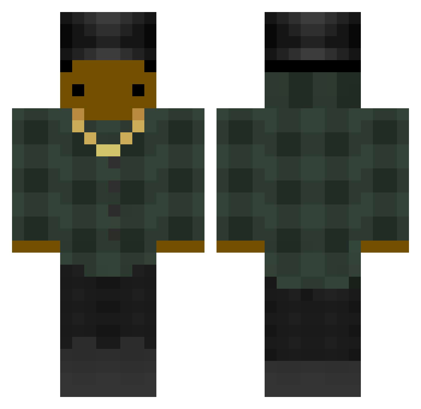 Welday Minecraft skin, front and back view