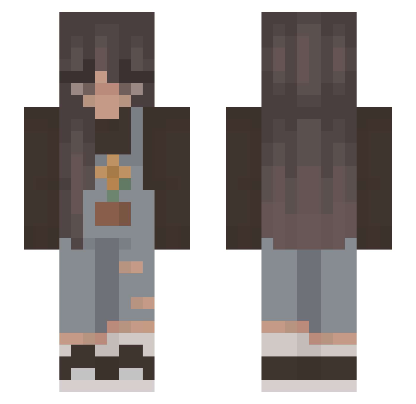 springier Minecraft skin, front and back view