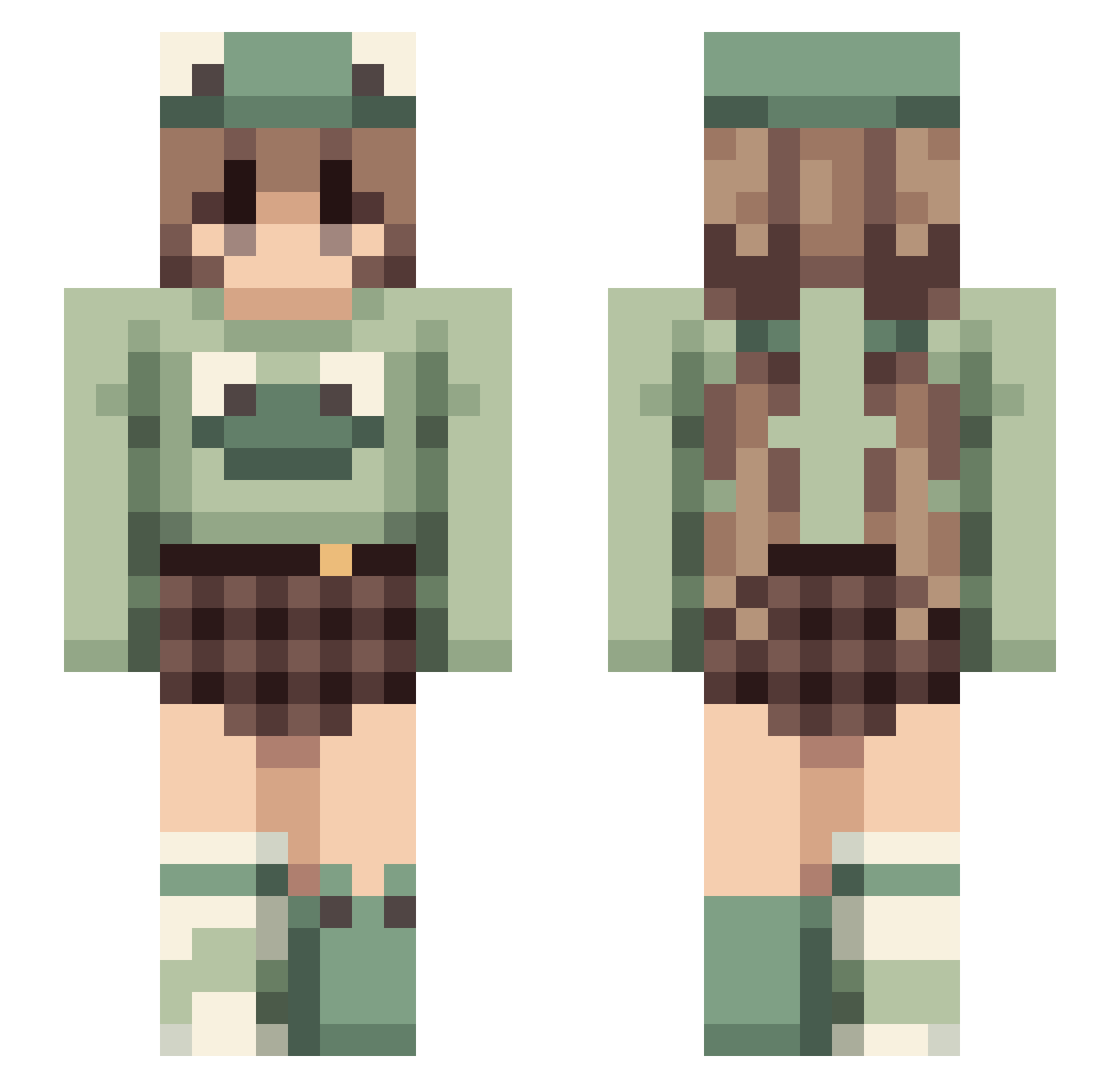 Aggrevated_Nerd Minecraft skin, front and back view