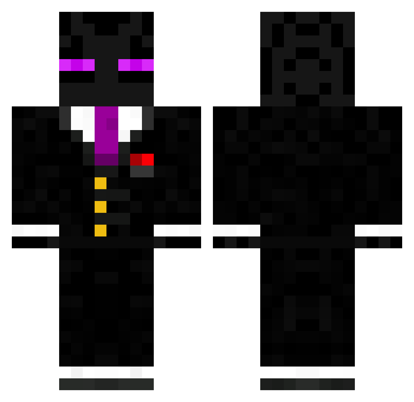 TimmyCo Minecraft skin, front and back view