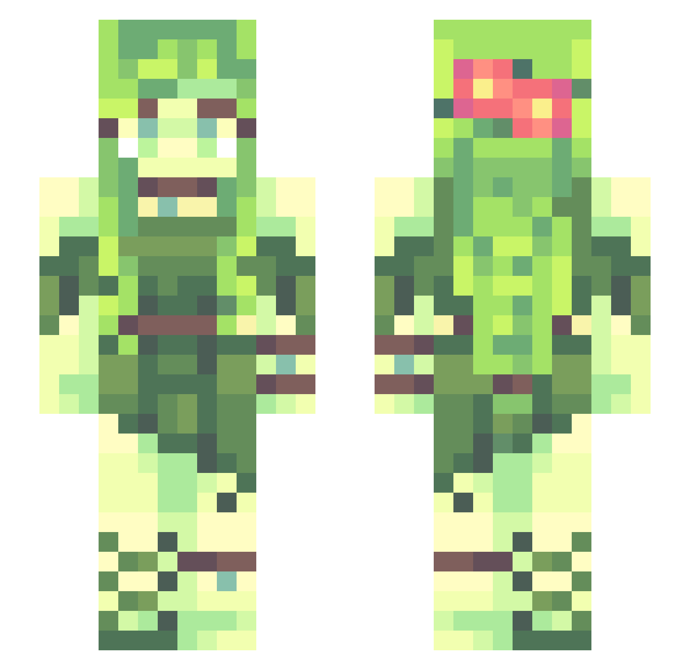 gonmtl Minecraft skin, front and back view