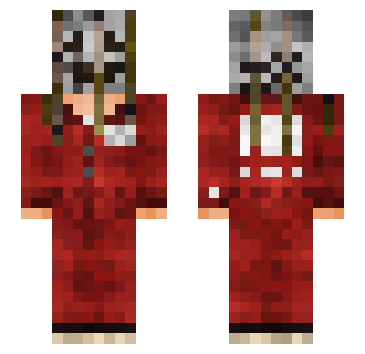 Que_TTs Minecraft skin, front and back view