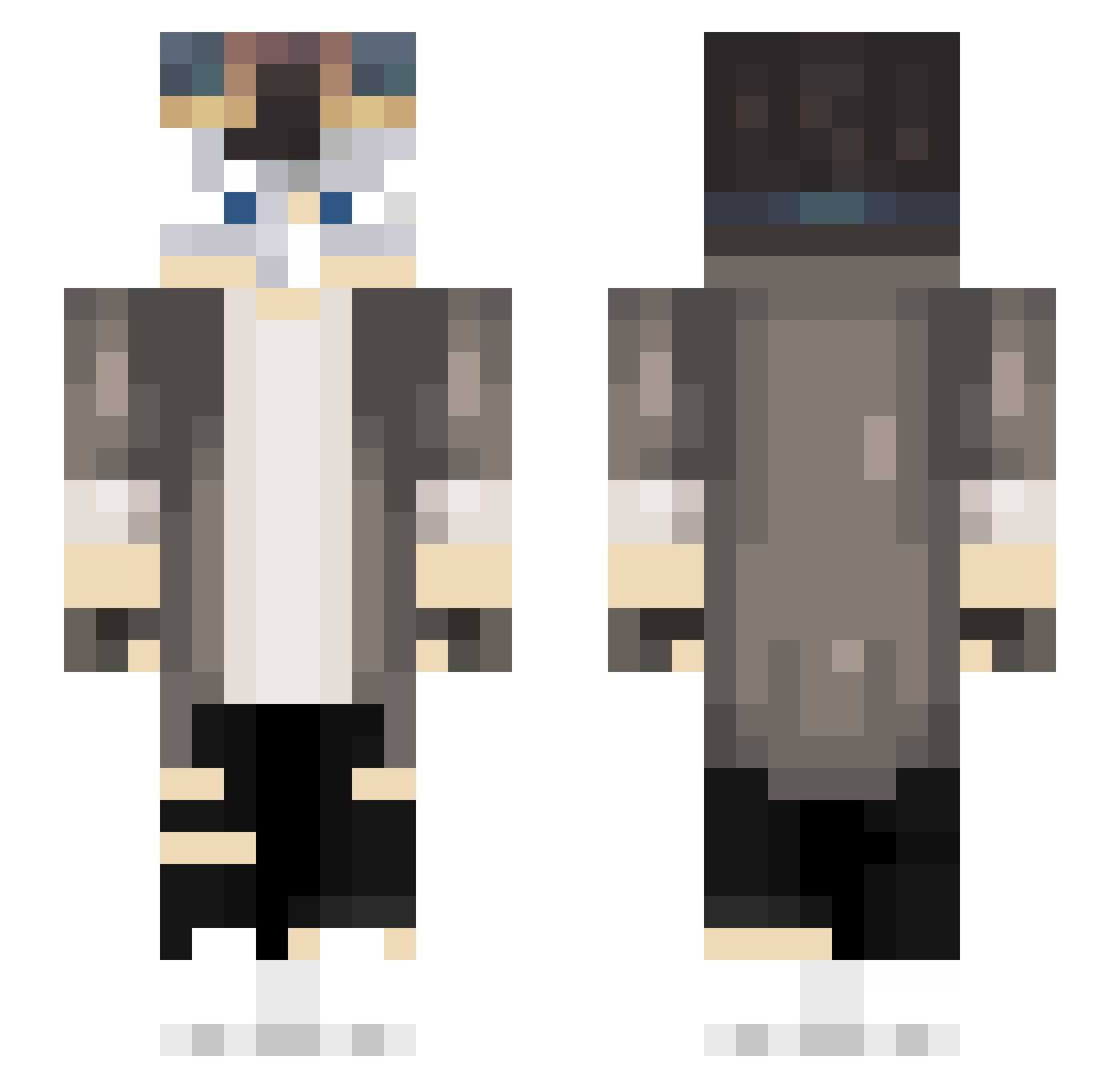 viniville Minecraft skin, front and back view