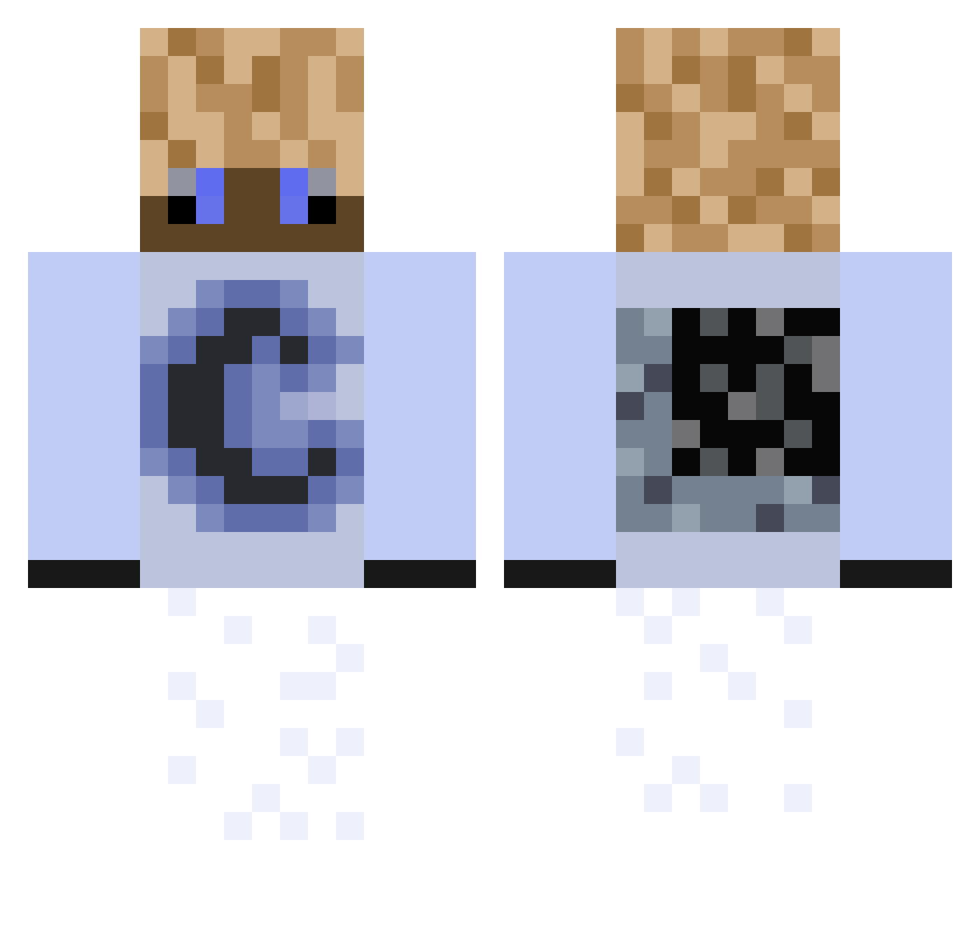 zCrain Minecraft skin, front and back view