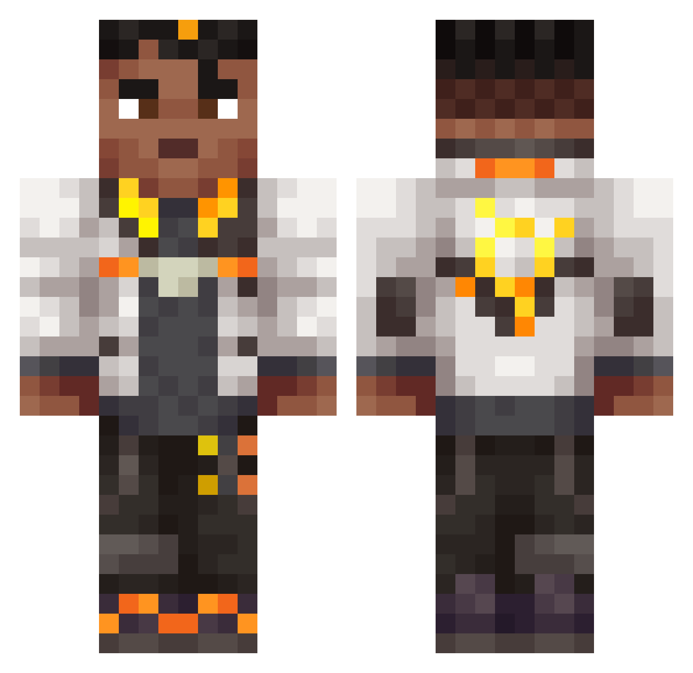 MJKessy Minecraft skin, front and back view
