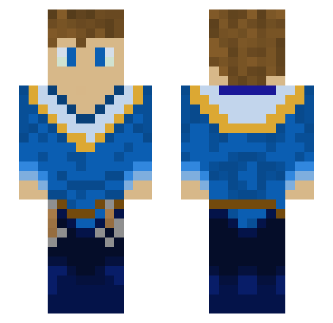Pulud Minecraft skin, front and back view