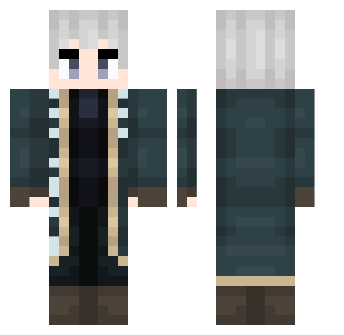 ShirouZero Minecraft skin, front and back view