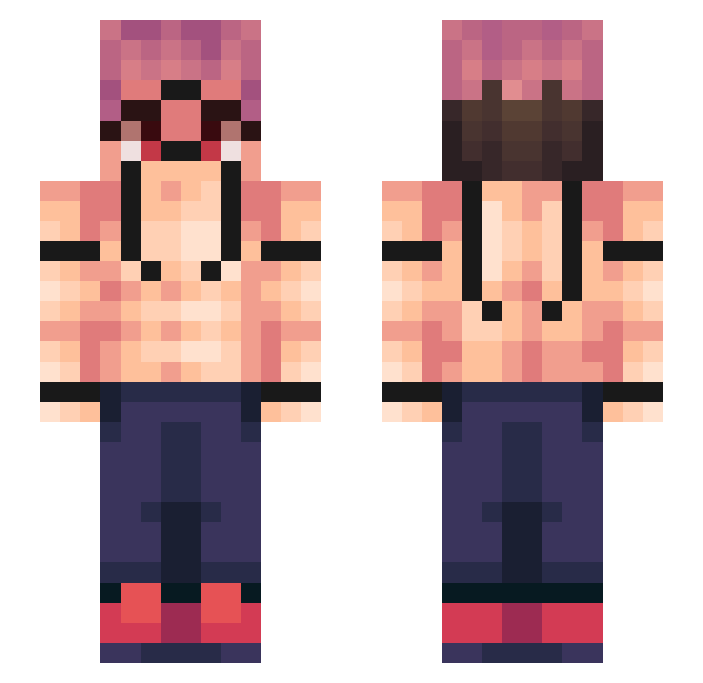 Dragon389 Minecraft skin, front and back view