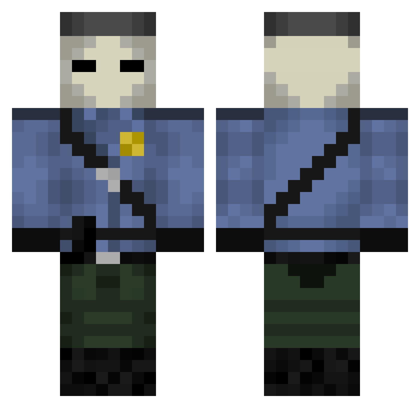 Dimitry101 Minecraft skin, front and back view