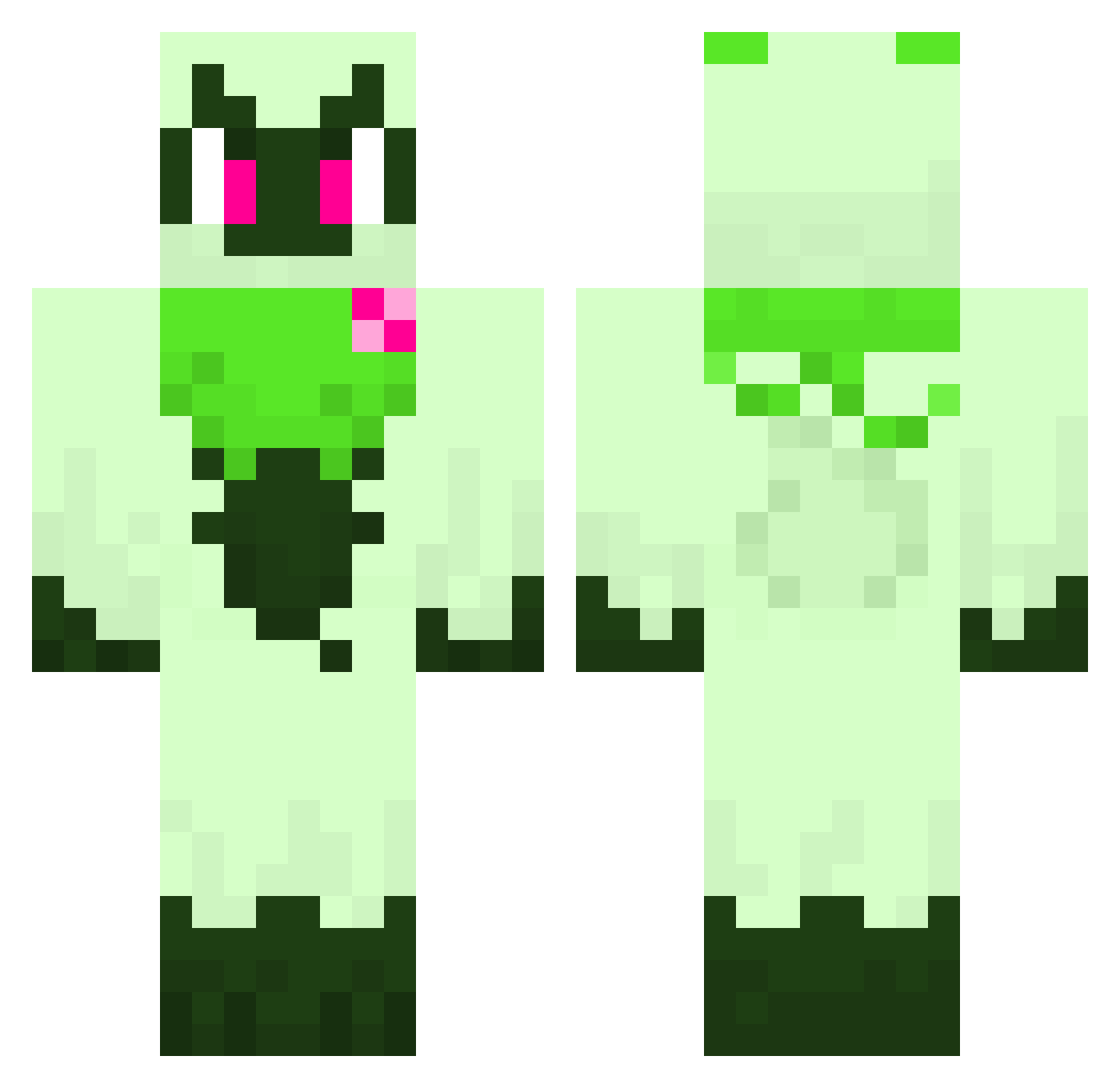 LyraTheLime Minecraft skin, front and back view