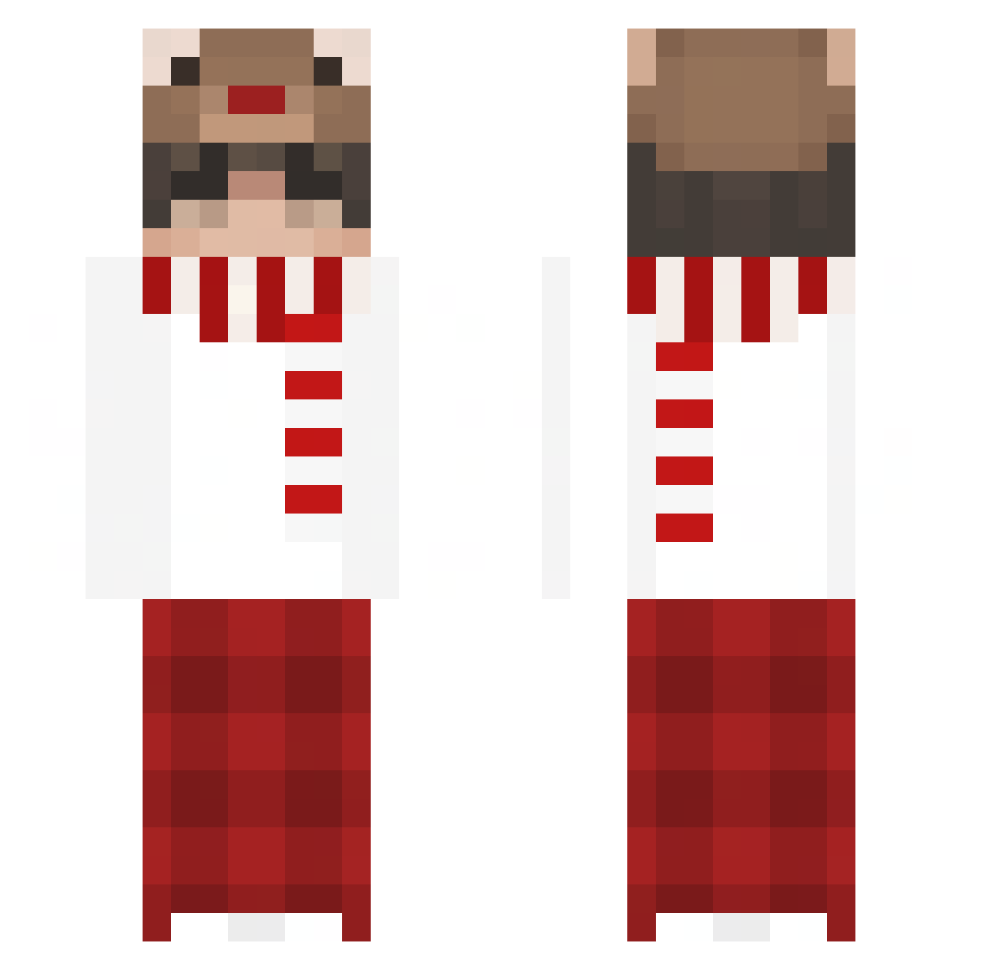 Arielitox Minecraft skin, front and back view