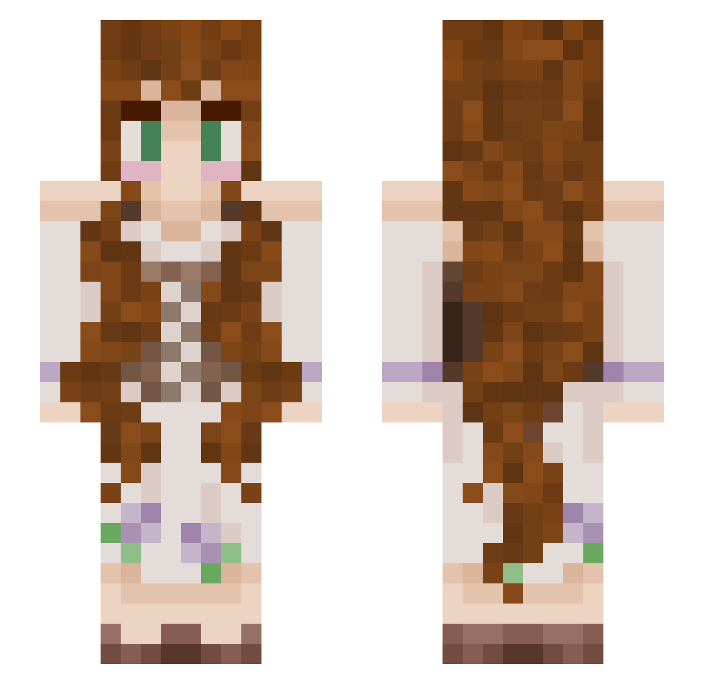 Zrelaw Minecraft skin, front and back view