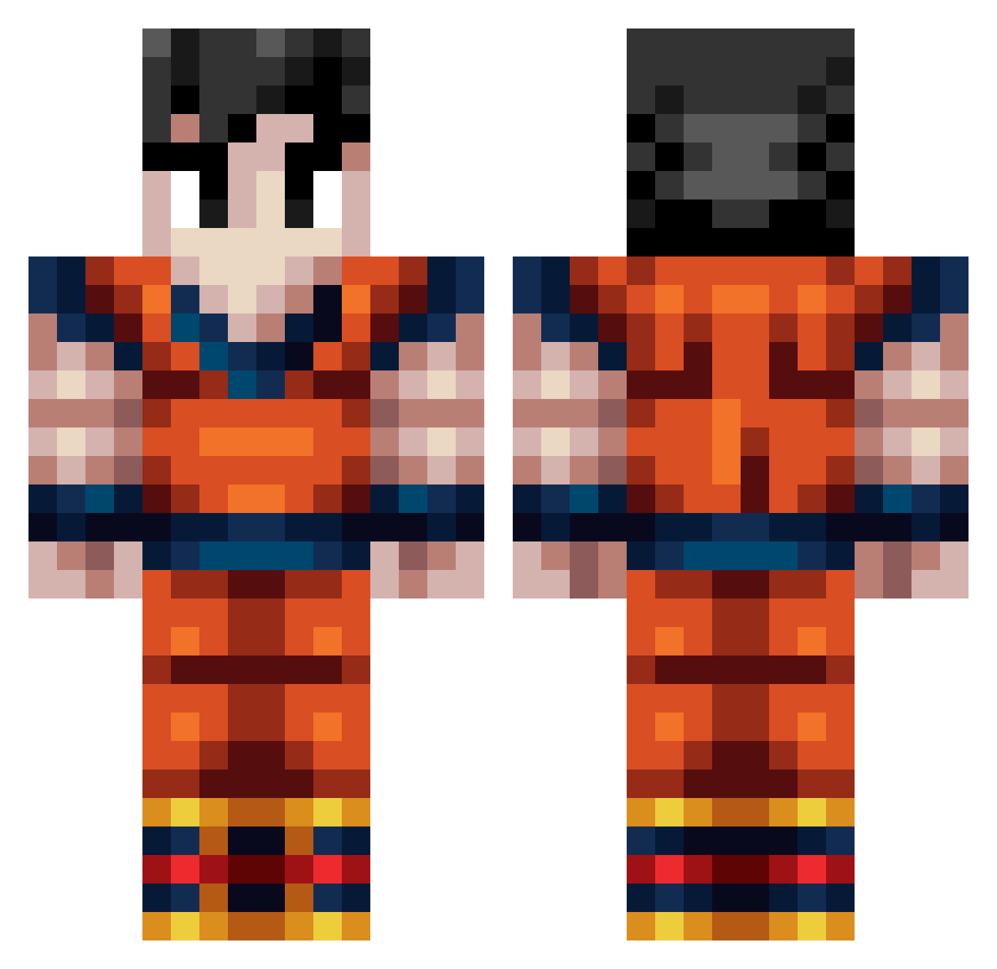 Oscar_xyz Minecraft skin, front and back view