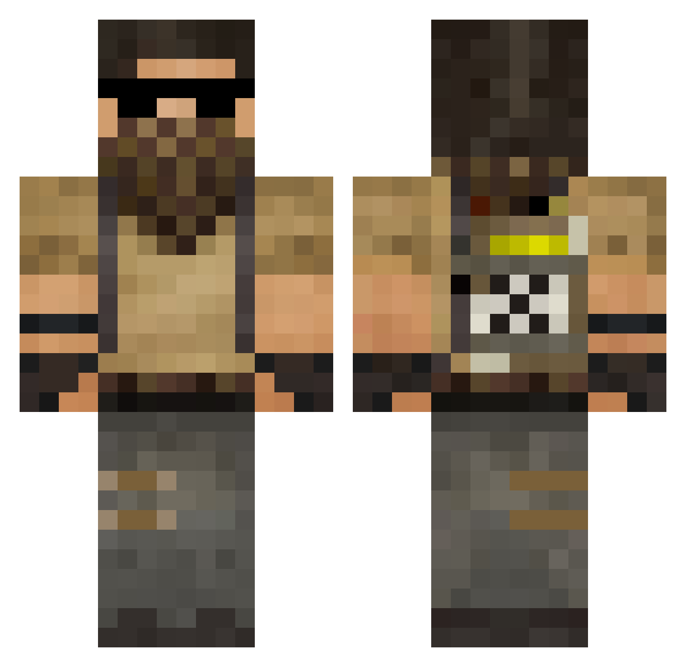 ipp_ Minecraft skin, front and back view