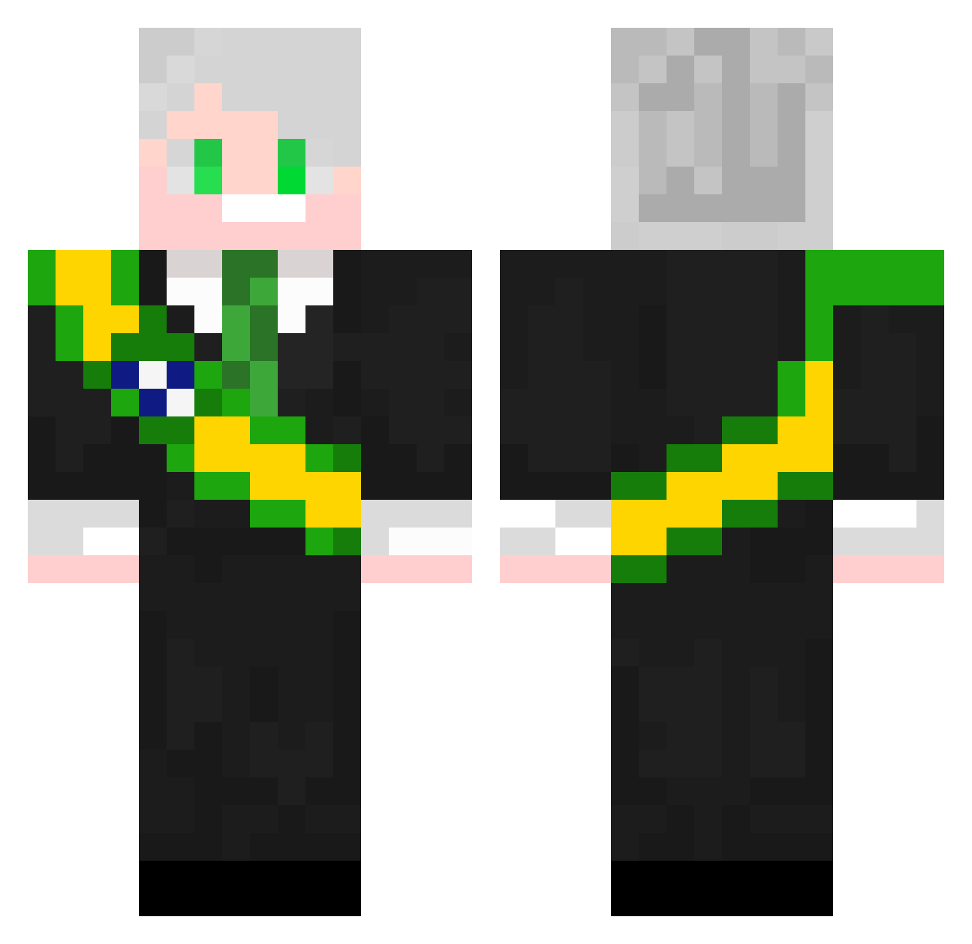 Rianssama Minecraft skin, front and back view