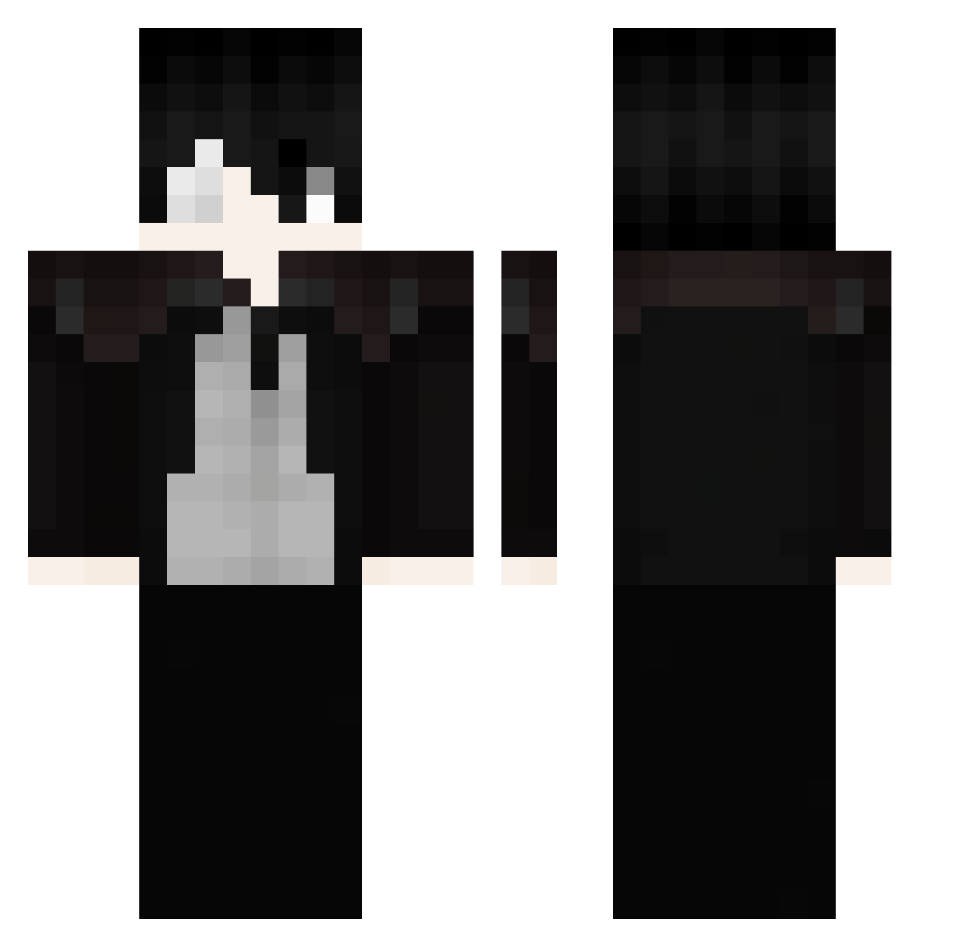 wshlm Minecraft skin, front and back view