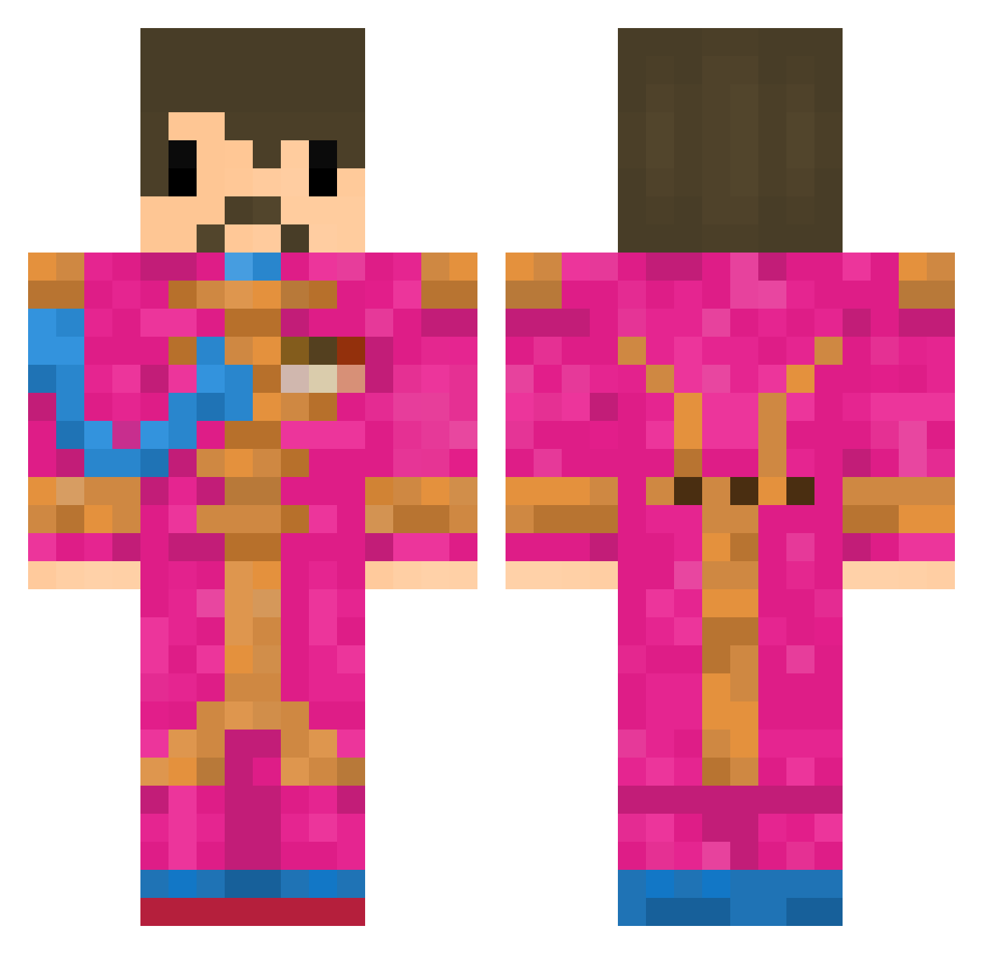 vinisoren Minecraft skin, front and back view