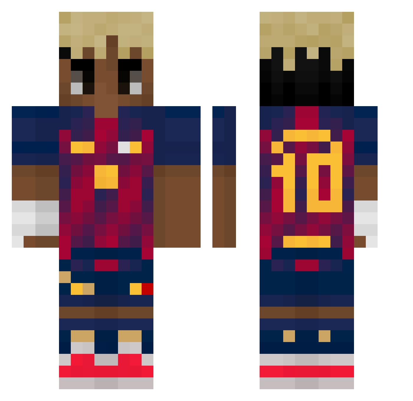 Falestini Minecraft skin, front and back view