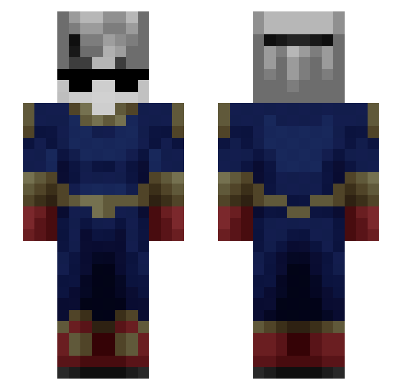 Ryuzey Minecraft skin, front and back view