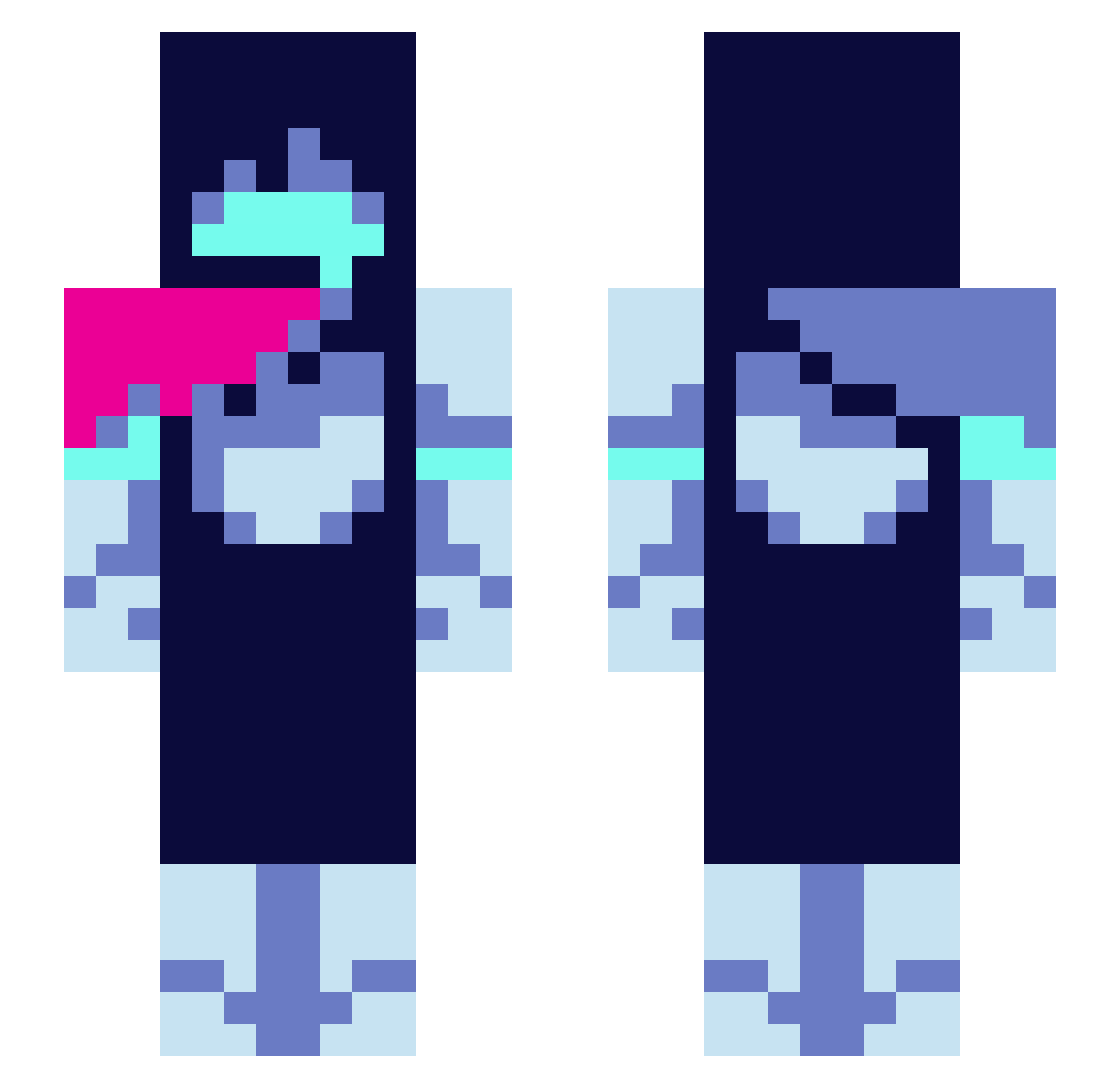 Grashon Minecraft skin, front and back view