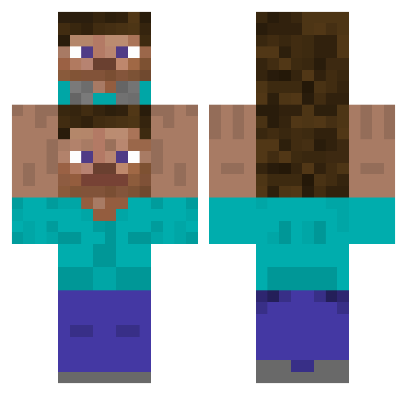 Rutena_ Minecraft skin, front and back view