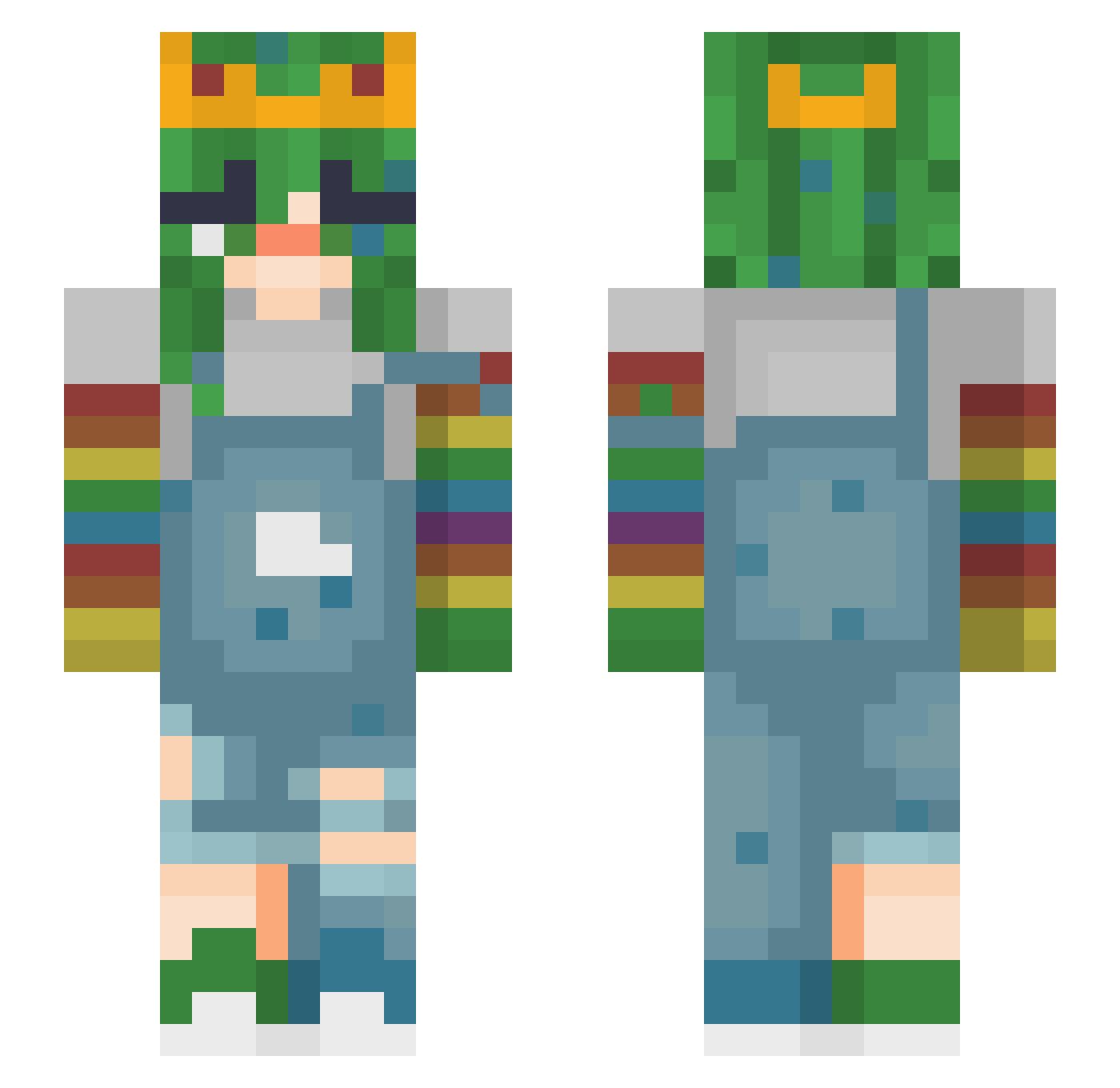 ElSw Minecraft skin, front and back view
