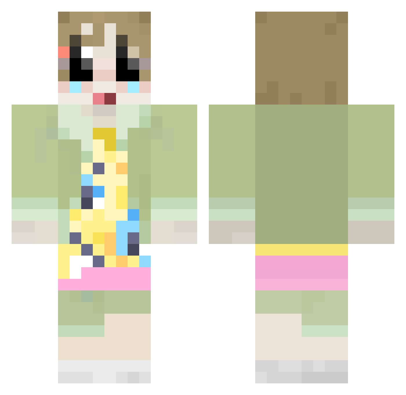 polyoyo Minecraft skin, front and back view