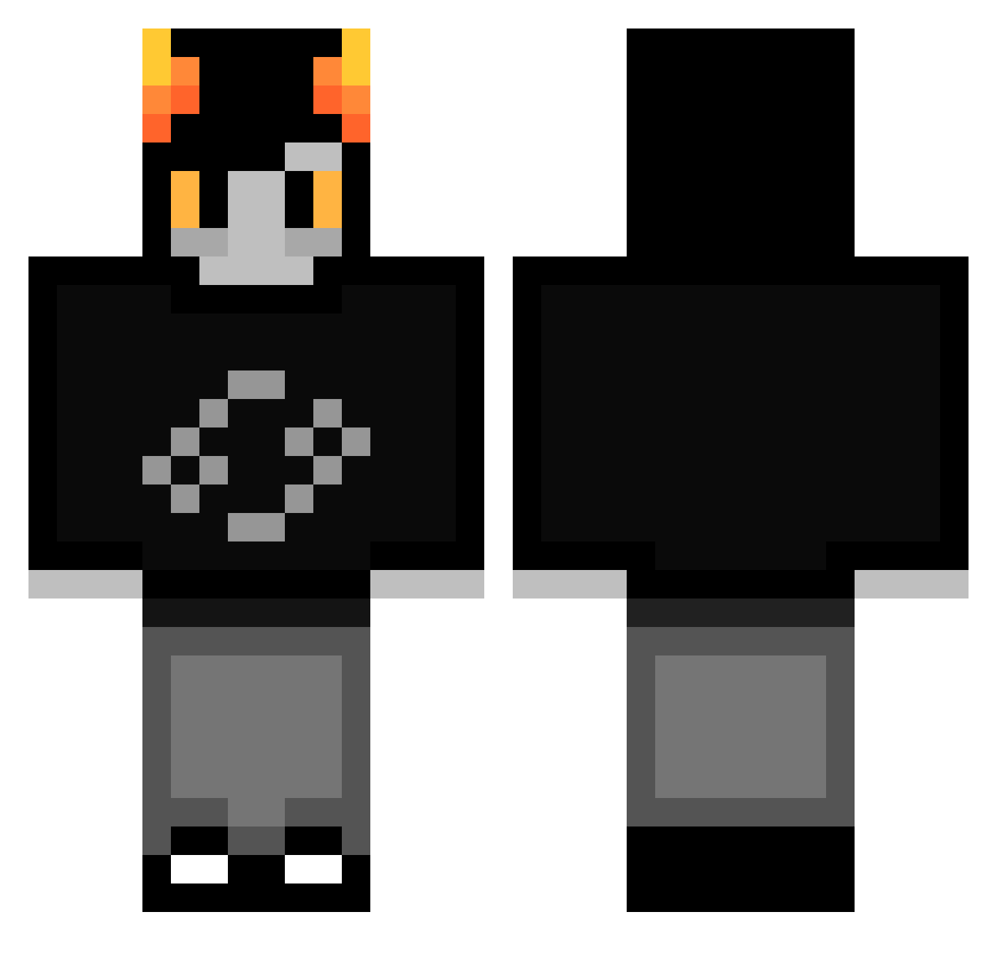 Explanation Minecraft skin, front and back view