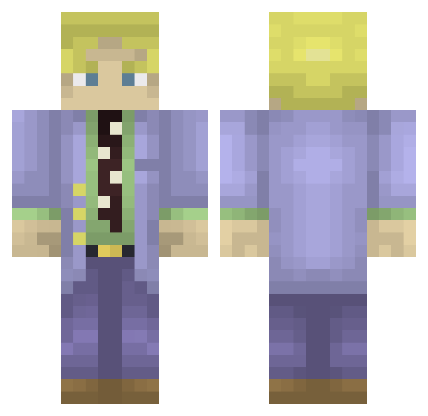 Tarragonchik Minecraft skin, front and back view