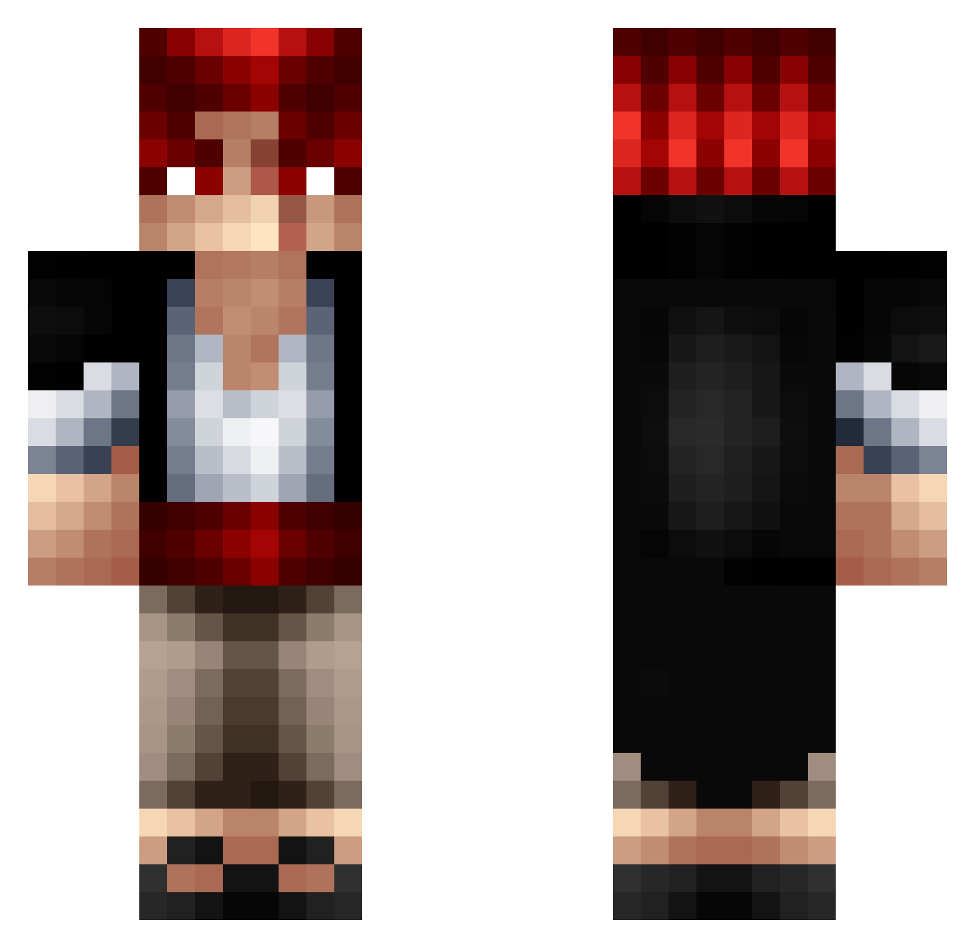 SenseiBeast Minecraft skin, front and back view