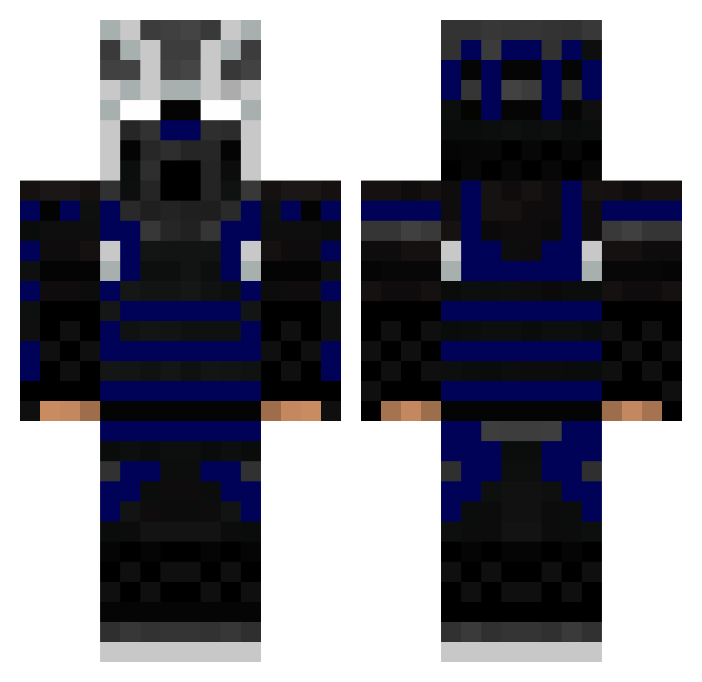 xitNevaay Minecraft skin, front and back view