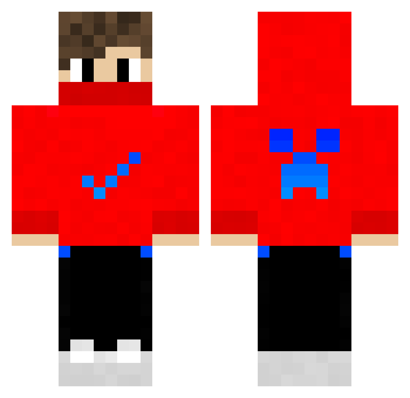 InsanePowerTrip Minecraft skin, front and back view