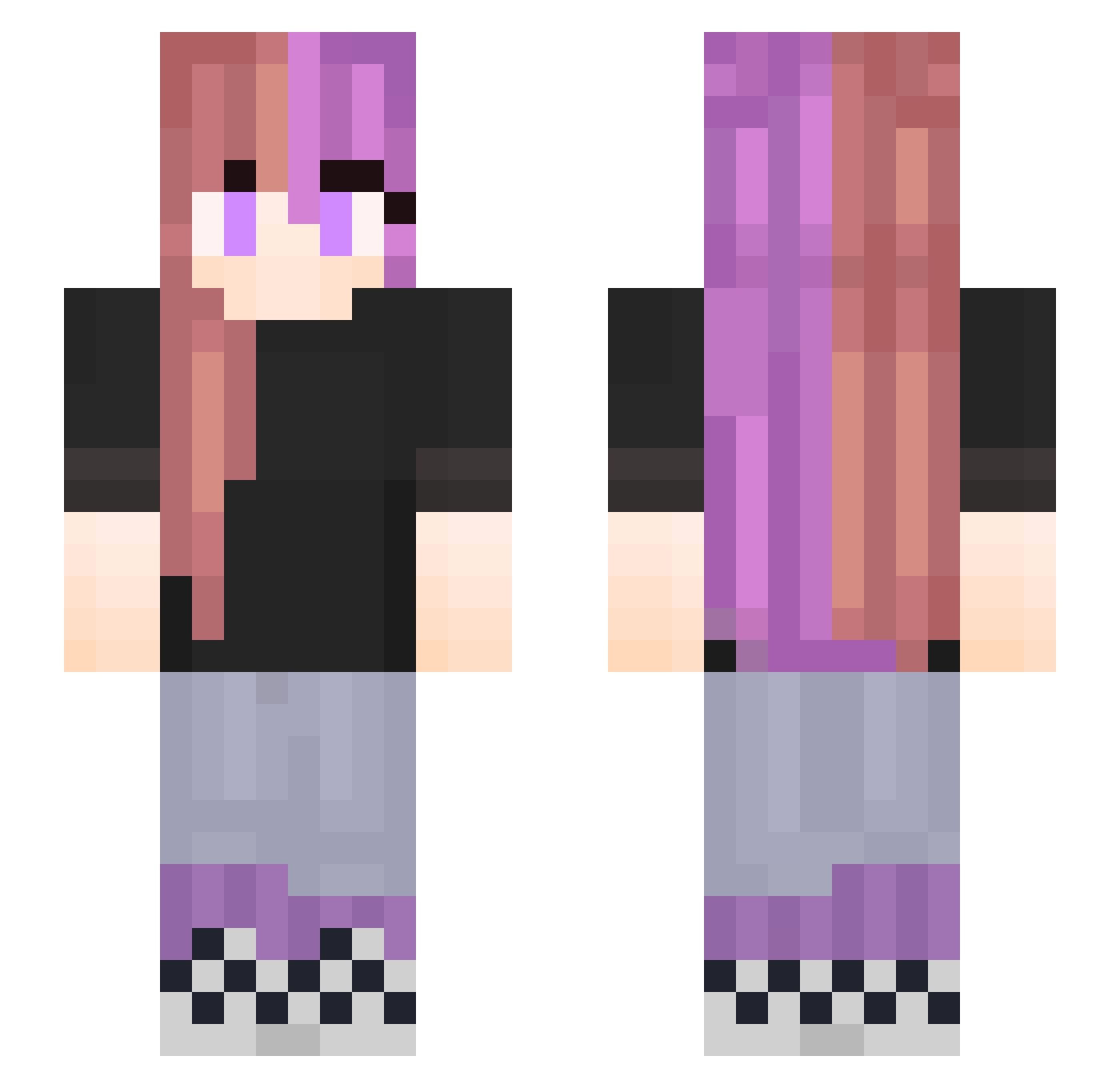 ttz0 Minecraft skin, front and back view