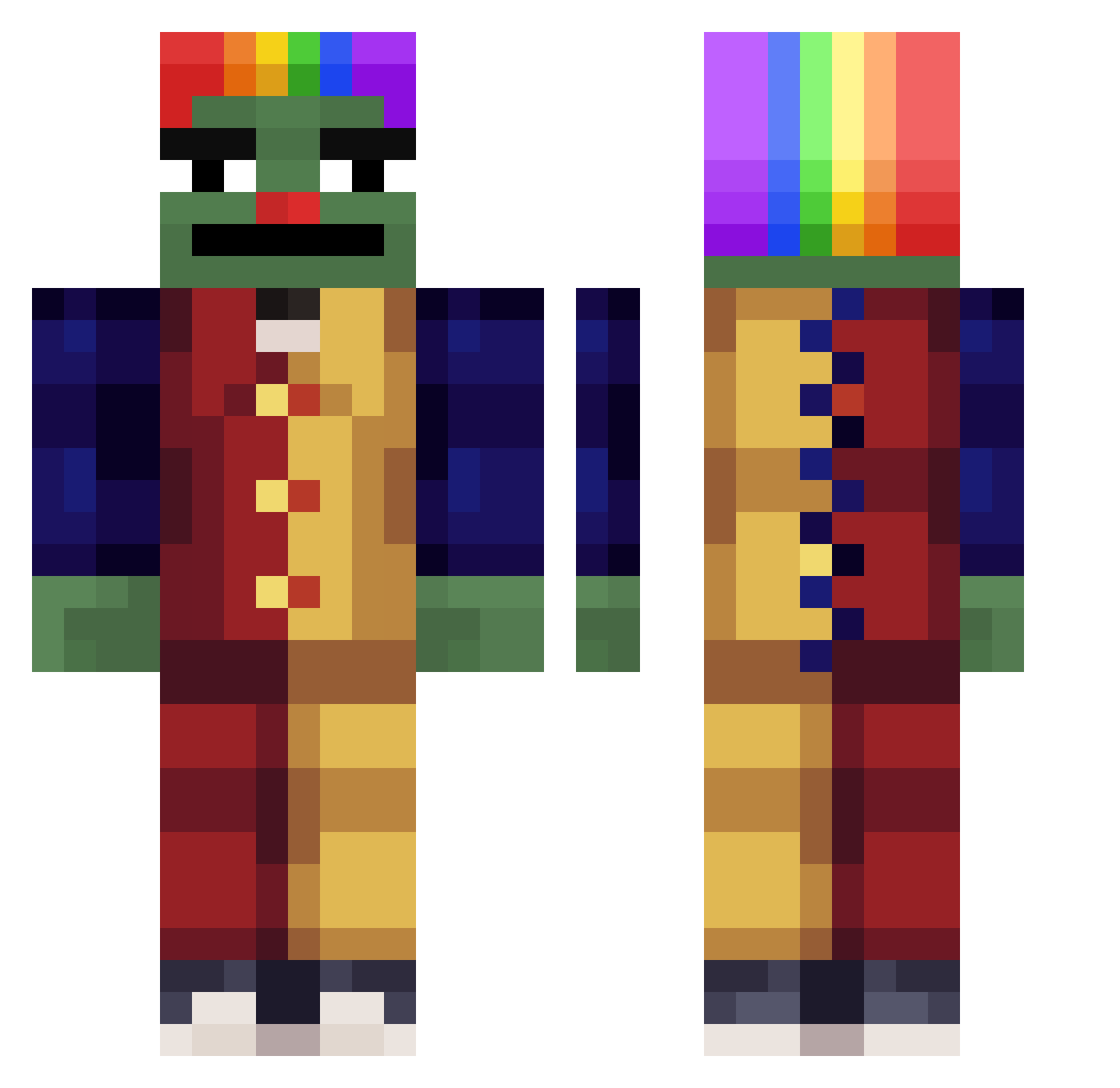 Trollel Minecraft skin, front and back view
