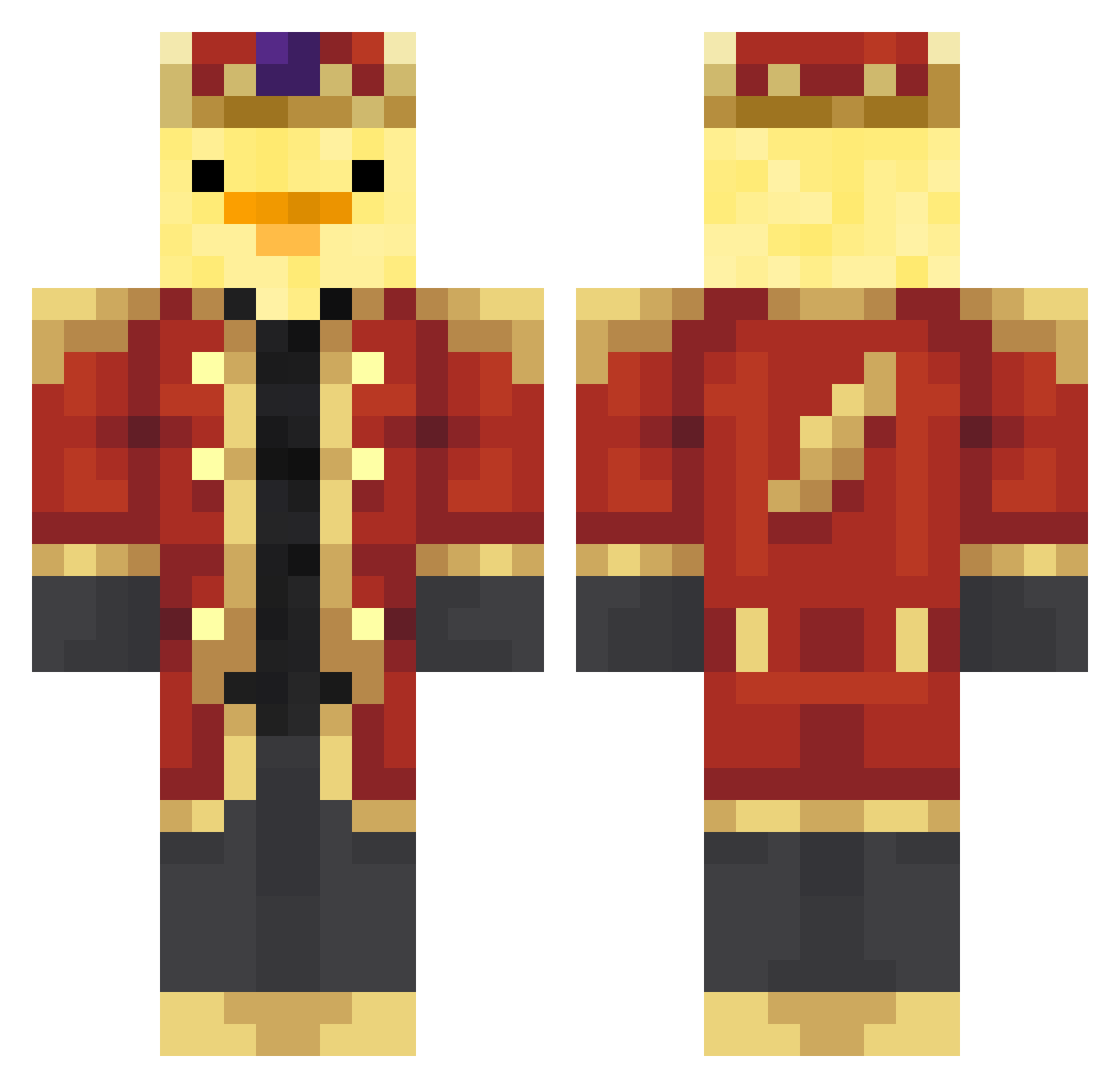 8vv Minecraft skin, front and back view