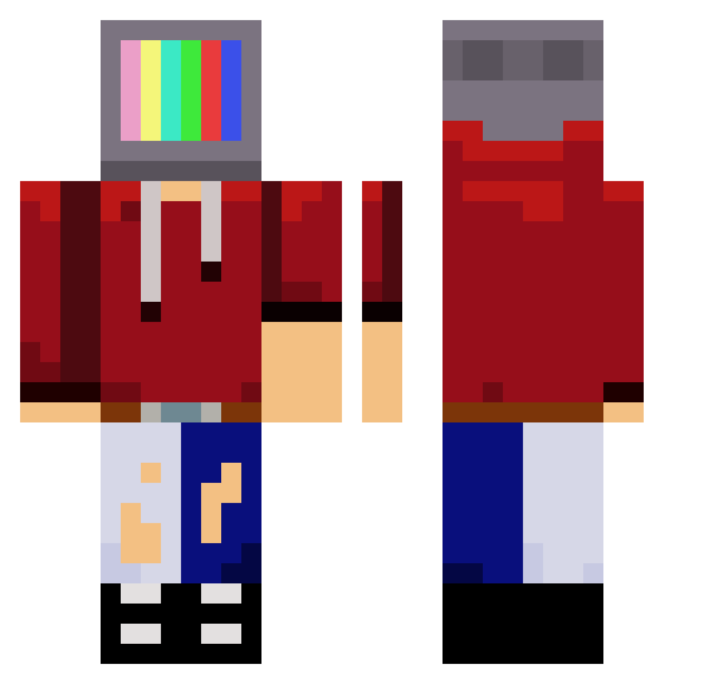 Nephelometer Minecraft skin, front and back view