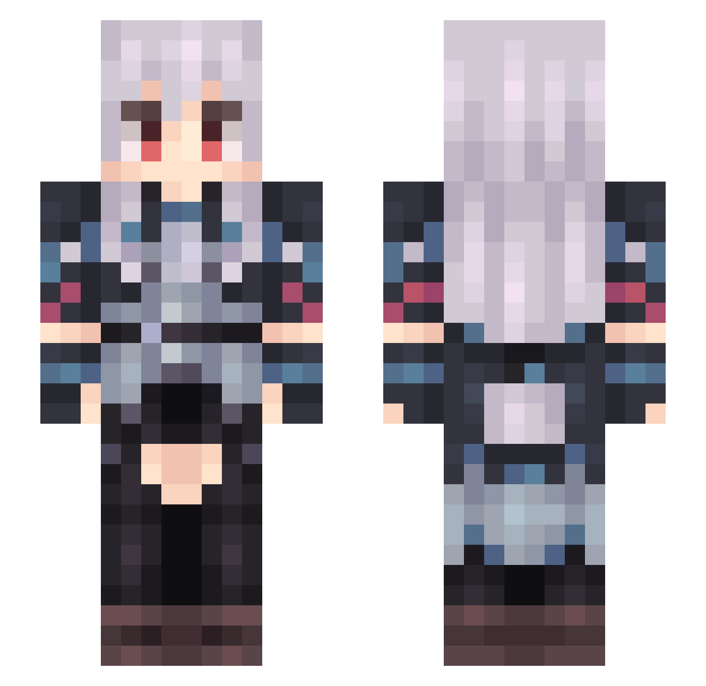 risibal Minecraft skin, front and back view